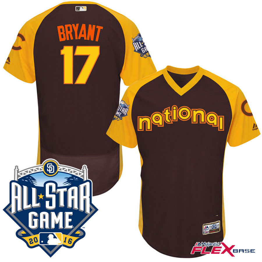 2016 MLB All-Star National Chicago Cubs #17 Kris Bryant Brown Home Run Derby Flex Base Jersey