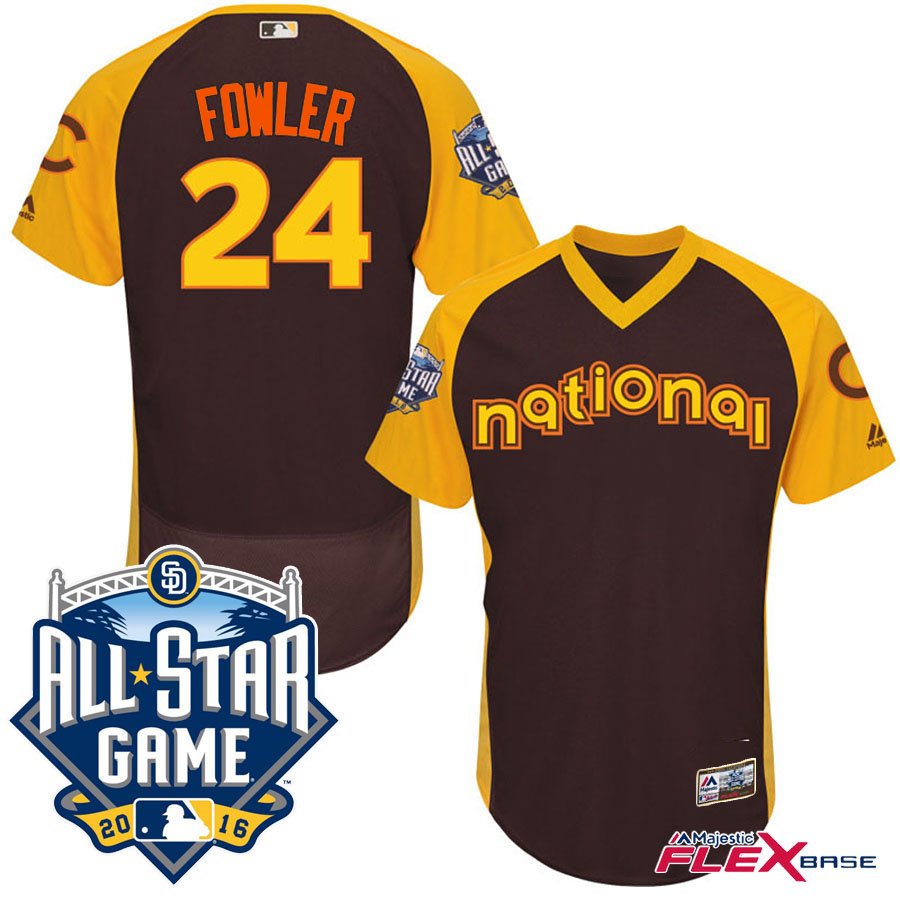 2016 MLB All-Star National Chicago Cubs #24 Dexter Fowler Brown Home Run Derby Flex Base Jersey