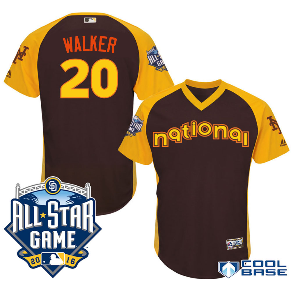 2016 MLB All-Star National New York Mets #20 Neil Walker Brown Home Run Derby Cool Base Jersey