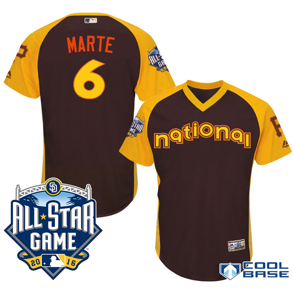 2016 MLB All-Star National Pittsburgh Pirates #6 Starling Marte Brown Home Run Derby Cool Base Jersey