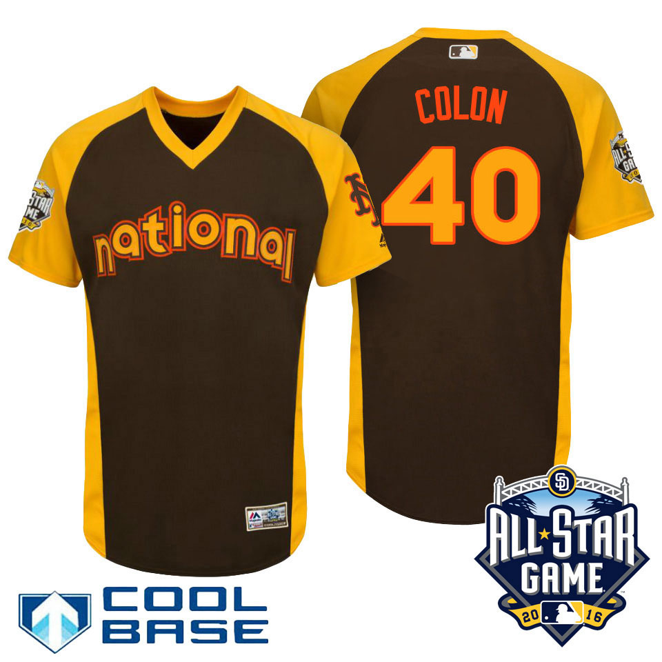 2016 MLB All-Star National New York Mets Bartolo Colon #40 Brown Home Run Derby Cool Base Jersey