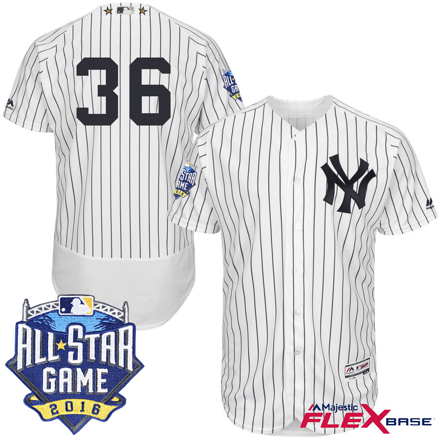 New York Yankees #36 Carlos Beltran White 2016 MLB All-Star Game Patch Flex Base Jersey