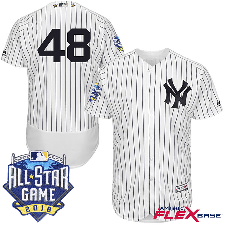 New York Yankees #48 Andrew Miller White 2016 MLB All-Star Game Patch Flex Base Jersey