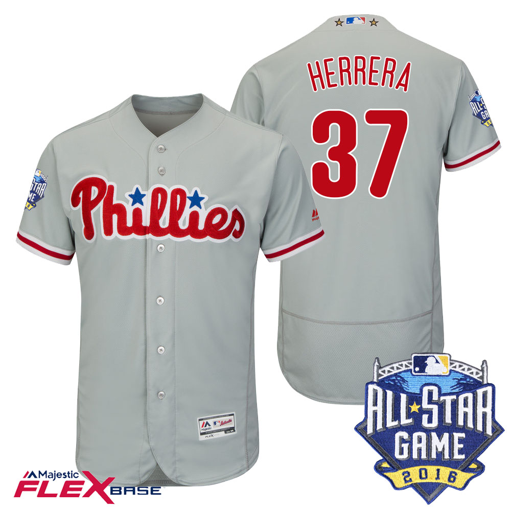 Philadelphia Phillies #37 Odubel Herrera Gray 2016 MLB All-Star Game Patch Flex Base Jersey