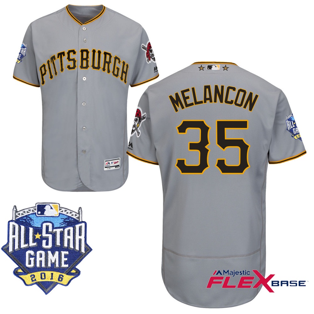 Pittsburgh Pirates #35 Mark Melancon Gray 2016 MLB All-Star Game Patch Flex Base Jersey