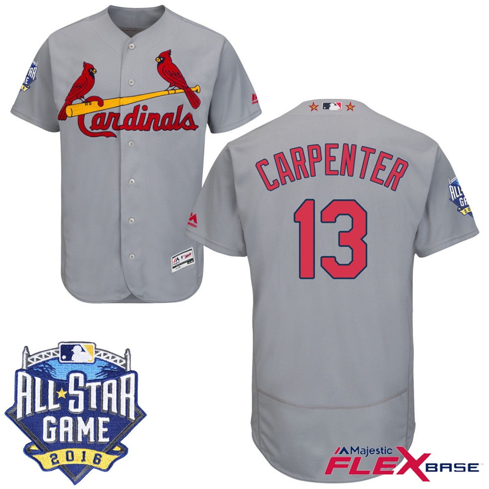 St. Louis Cardinals #13 Matt Carpenter Gray 2016 MLB All-Star Game Patch Flex Base Jersey