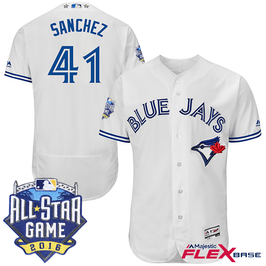 Toronto Blue Jays #41 Aaron Sanchez White 2016 MLB All-Star Game Patch Flex Base Jersey