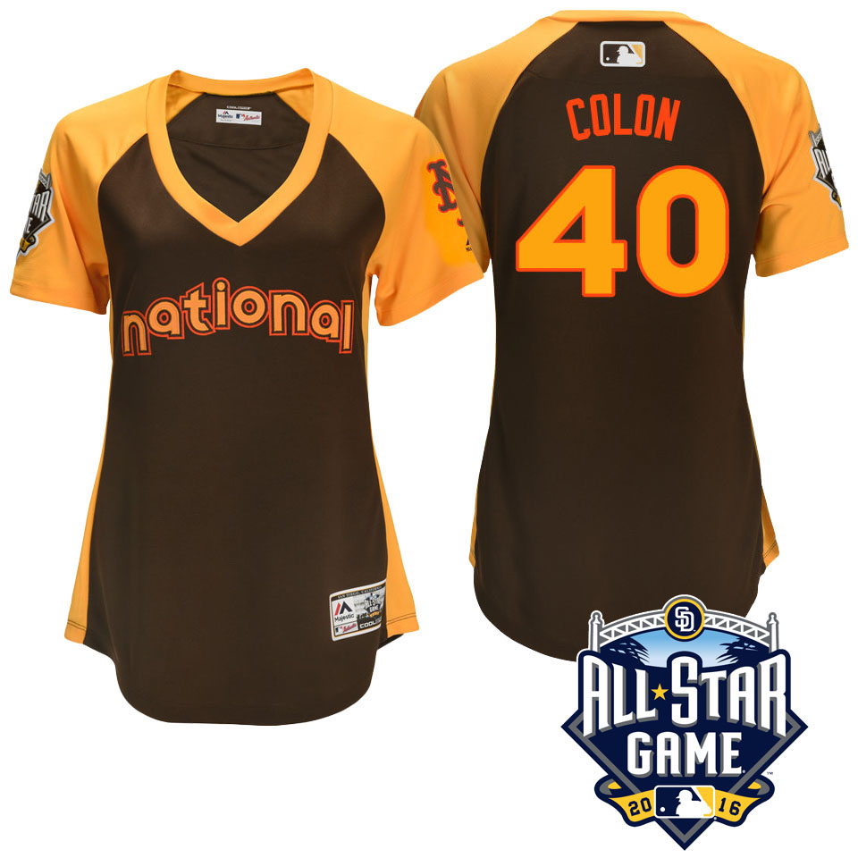 Women's 2016 MLB All-Star National New York Mets Bartolo Colon #40 Brown Home Run Derby Cool Base Jersey