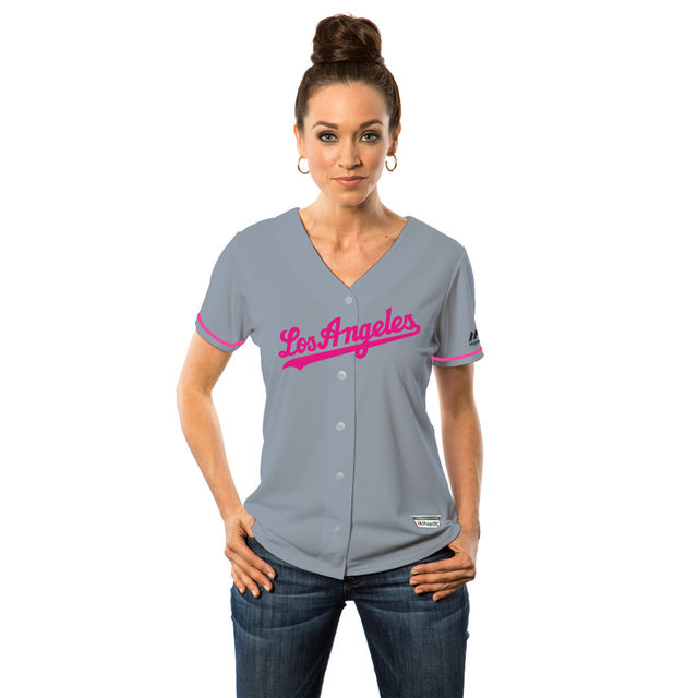 Women's 2016 Mother's Day Los Angeles Dodgers Gray Road Cool Base Team Jersey