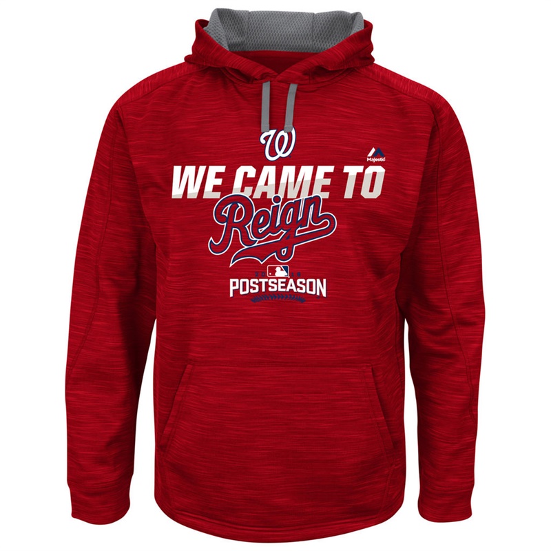 2016 Postseason Washington Nationals Red Came To Reign Streak Fleece Hoodie