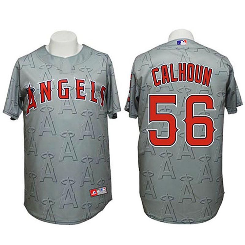 Angels #56 Kole Calhoun Authentic 3D Fashion Grey Jersey