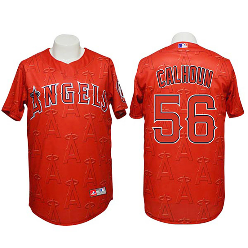 Angels #56 Kole Calhoun Authentic 3D Fashion Red Jersey