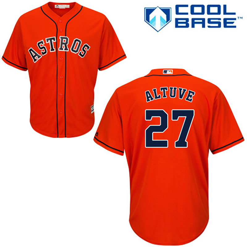 Houston Astros #27 Jose Altuve Orange Cool Base Alternate Jersey