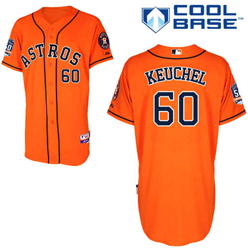 MLB Cool Base Houston Astros #60 Dallas Keuchel Orange Jersey