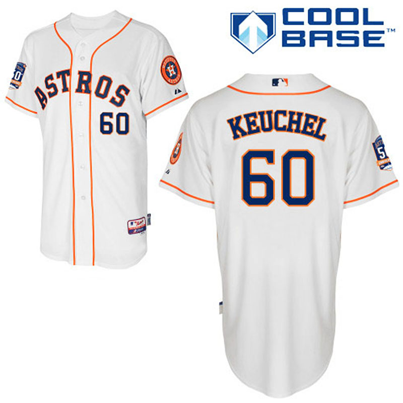 MLB Cool Base Houston Astros #60 Dallas Keuchel White Jersey