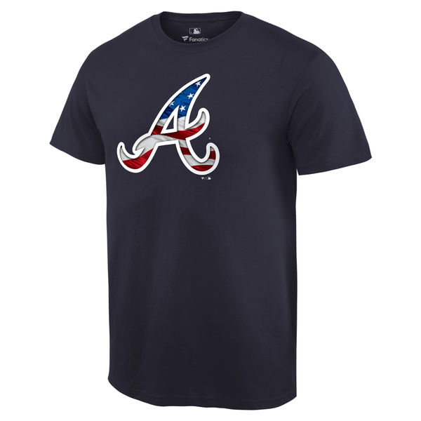 Atlanta Braves Navy Banner Wave Team T-Shirt