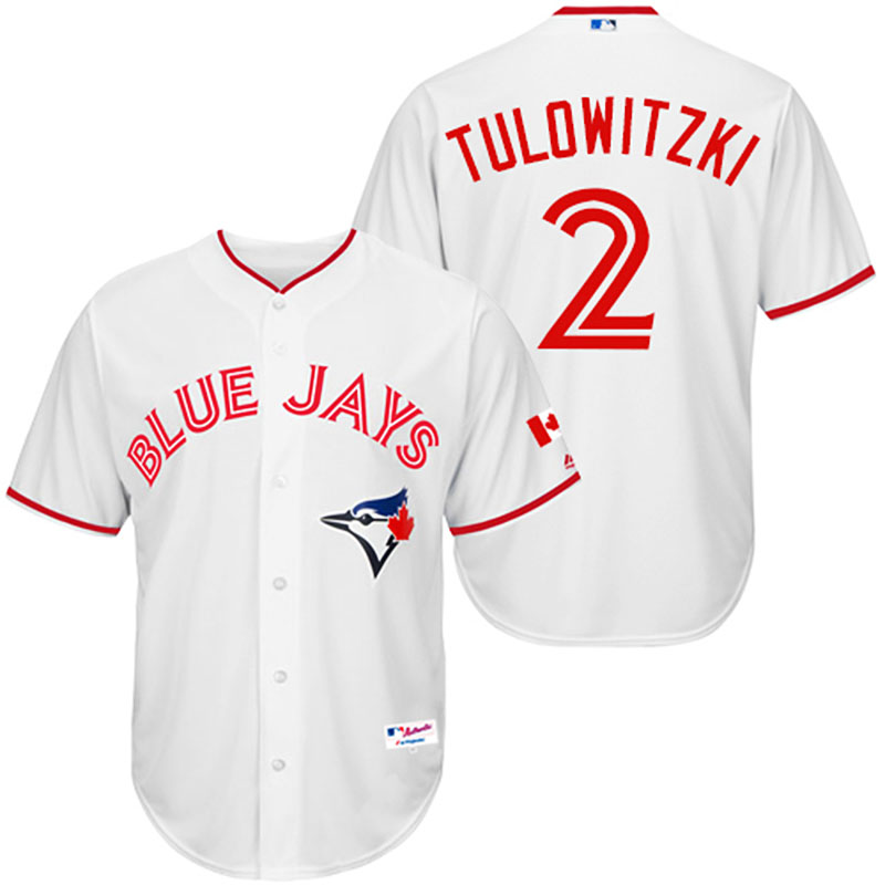 Toronto Blue Jays #2 Troy Tulowitzki White Authentic Cool Base Jersey