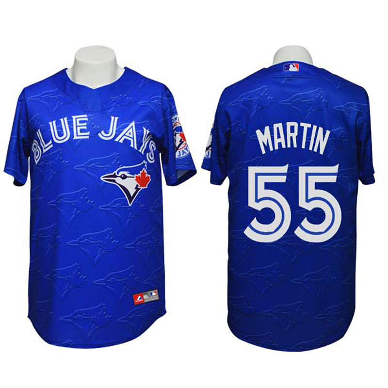 Toronto Blue Jays #55 Russell Martin Conventional 3D Version Blue Jersey