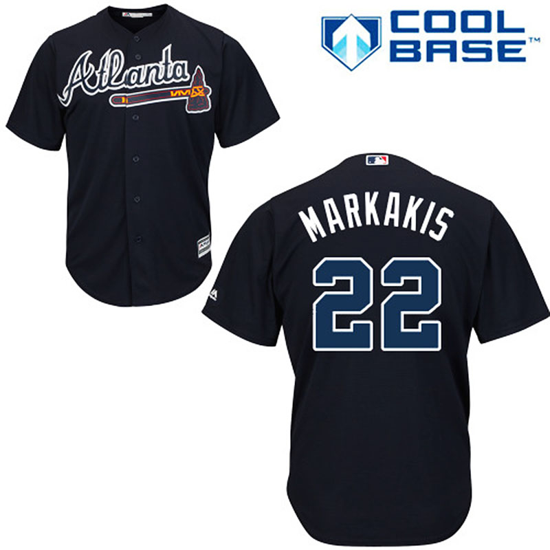 Atlanta Braves #22 Nick Markakis Blue Alternate Road Cool Base Jersey