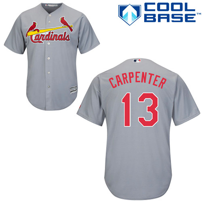 St. Louis Cardinals #13 Matt Carpenter Gray Cool Base Road Jersey