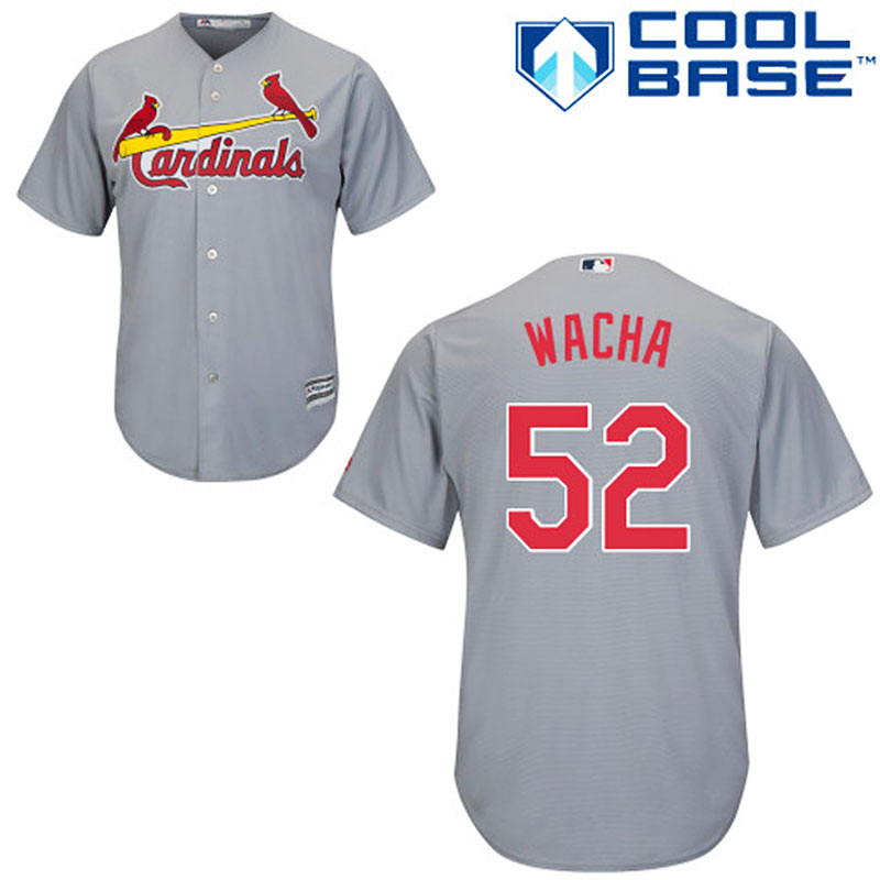 St. Louis Cardinals #52 Michael Wacha Gray Cool Base Road Jersey