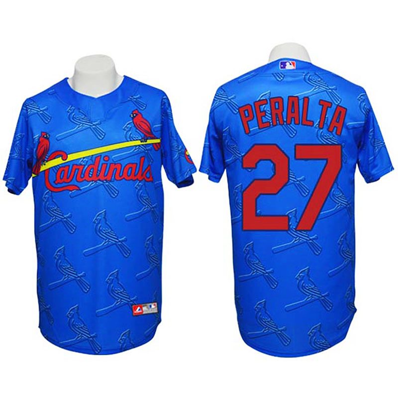 St. Louis Cardinals #27 Jhonny Peralta Conventional 3D Fashion Blue Jersey