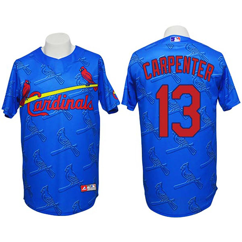 St. Louis Cardinals #13 Matt Carpenter Conventional 3D Fashion Blue Jersey