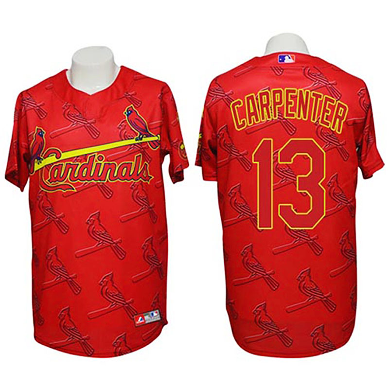 St. Louis Cardinals #13 Matt Carpenter Conventional 3D Fashion Red Jersey