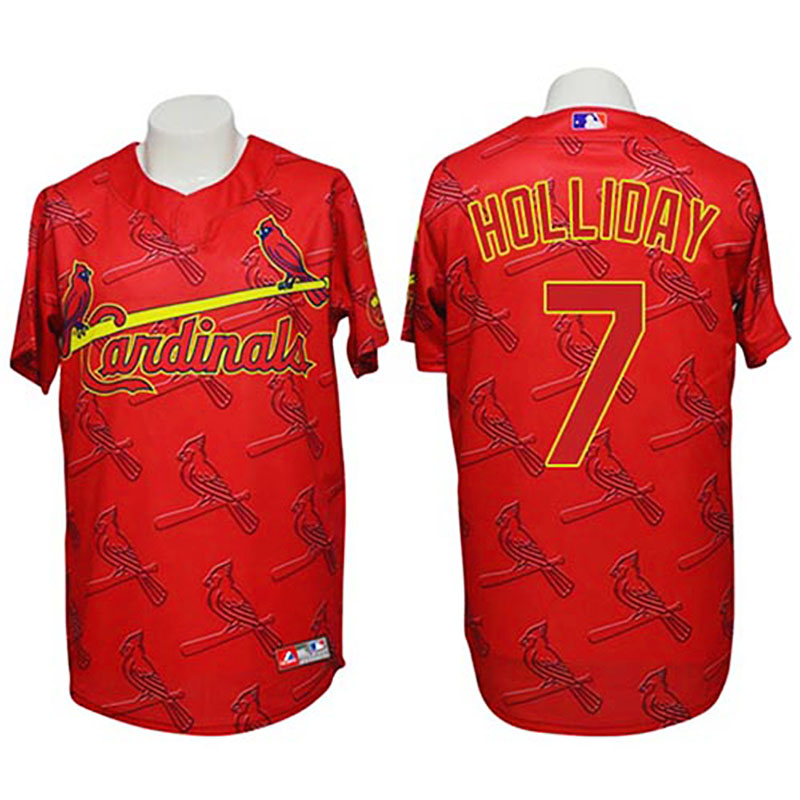 St. Louis Cardinals #7 Matt Holliday Conventional 3D Fashion Red Jersey