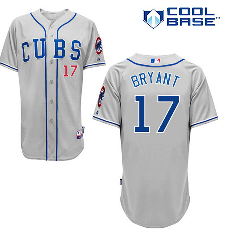 Chicago Cubs #17 Kris Bryant Gray Authentic Cool Base Jersey