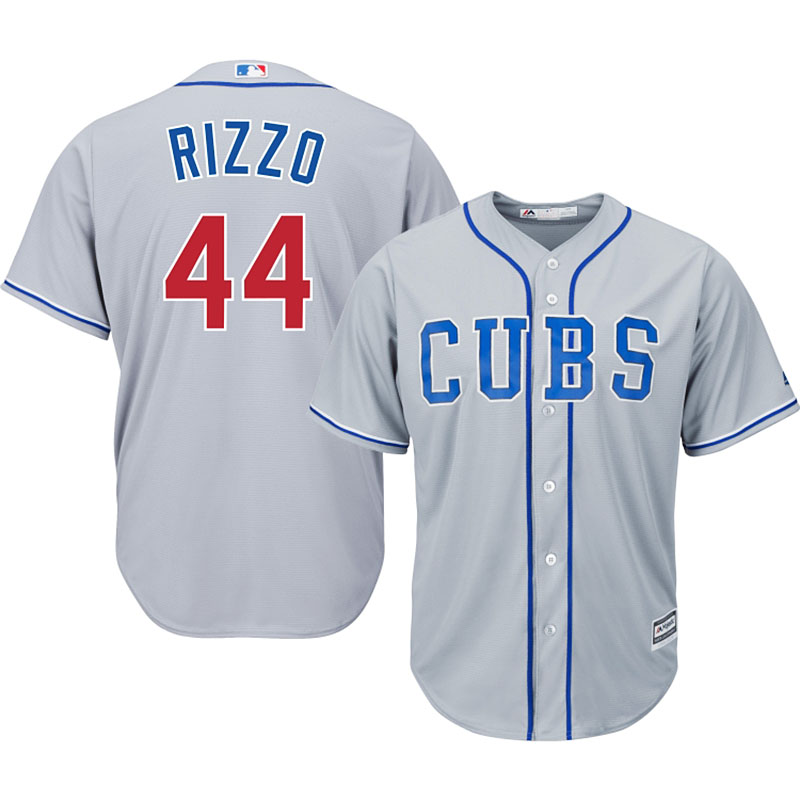 Chicago Cubs #44 Anthony Rizzo Gray Cool Base Road Jersey