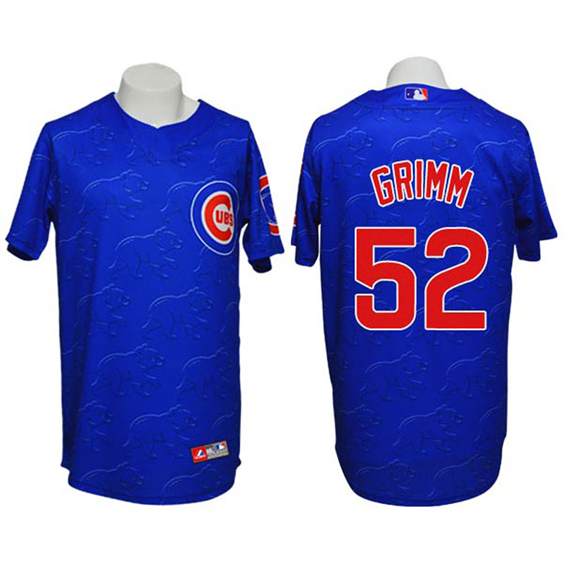 Chicago Cubs #52 Justin Grimm Conventional 3D Version Blue Jersey