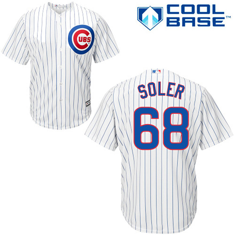 Chicago Cubs #68 Jorge Soler Cool Base White Jersey