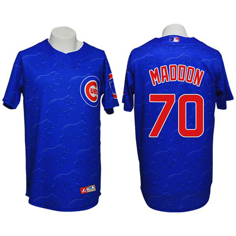 Chicago Cubs #70 Joe Maddon Conventional 3D Version Blue Jersey