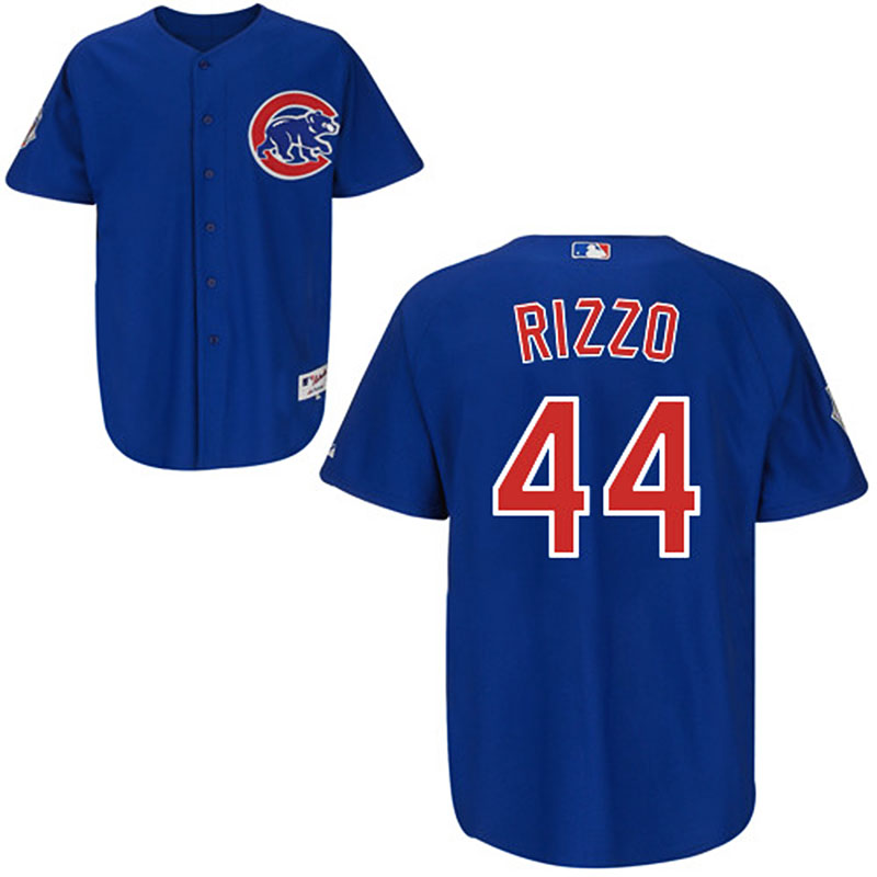 Majestic Chicago Cubs #44 Anthony Rizzo Cool Base Authentic Blue Jersey