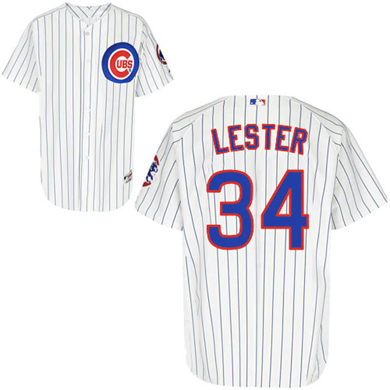 Majestic Chicago Cubs #34 Jon Lester Cool Base Authentic White Jersey