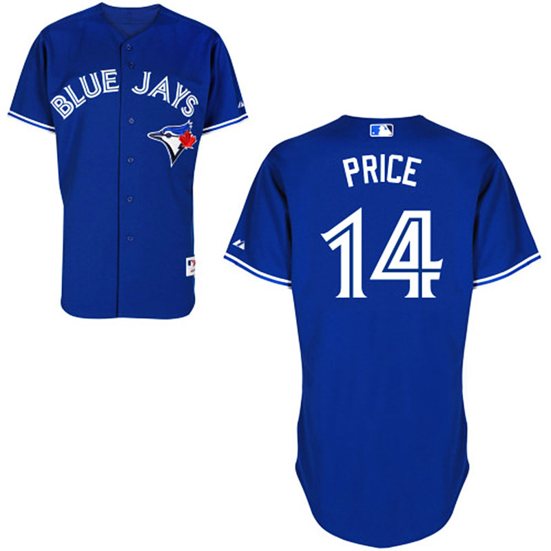 Toronto Blue Jays #14 David Price Men's Authentic Royal Blue Alternate Majestic MLB Jersey