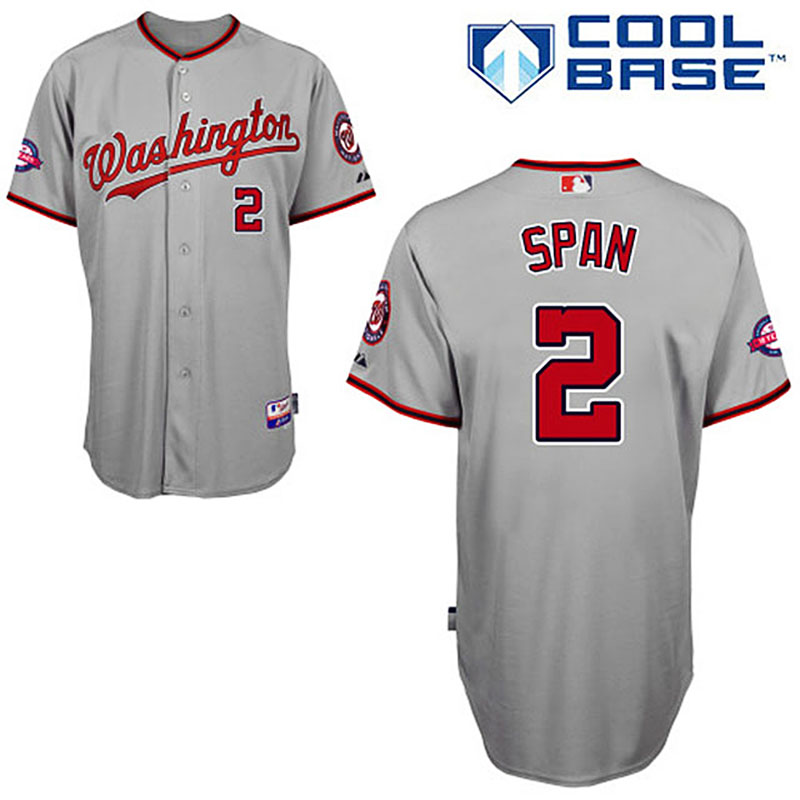 Washington Nationals 2 Denard Span Grey Jersey