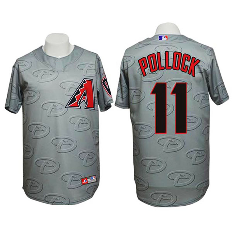 Arizona Diamondbacks #11 AJ Pollock Authentic 3D Fashion Grey Jersey