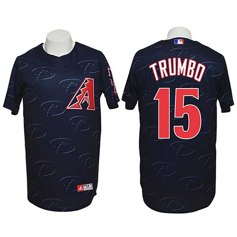 Arizona Diamondbacks #15 Mark Trumbo Authentic 3D Fashion Black Jersey