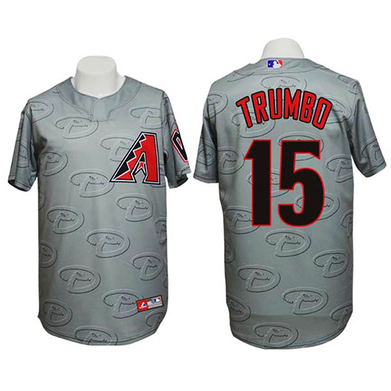 Arizona Diamondbacks #15 Mark Trumbo Authentic 3D Fashion Grey Jersey