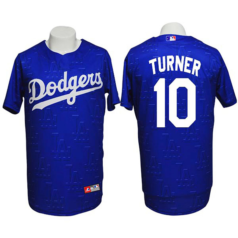 Los Angeles Dodgers #10 Justin Turner Conventional 3D Version Blue Jersey