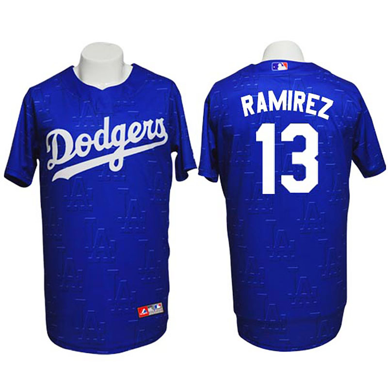 Los Angeles Dodgers #13 Hanley Ramirez Conventional 3D Version Blue Jersey