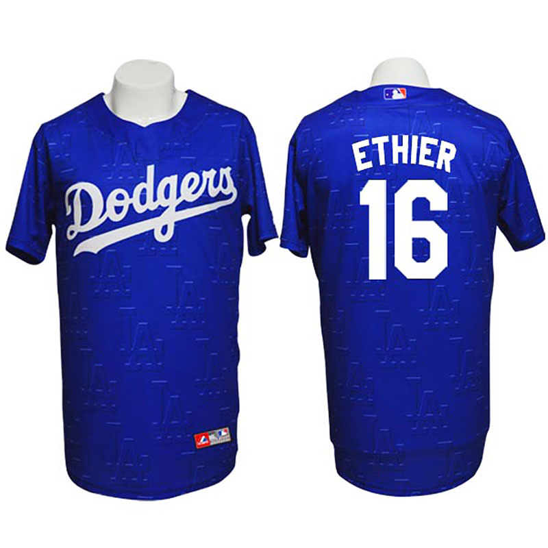 Los Angeles Dodgers #16 Andre Ethier Conventional 3D Version Blue Jersey