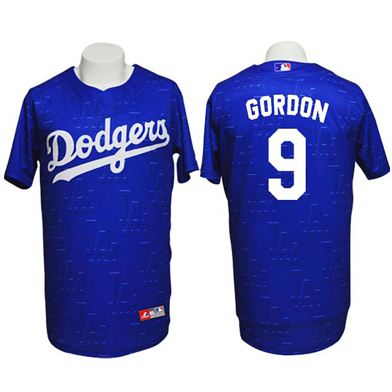 Los Angeles Dodgers #9 Dee Gordon Conventional 3D Version Blue Jersey