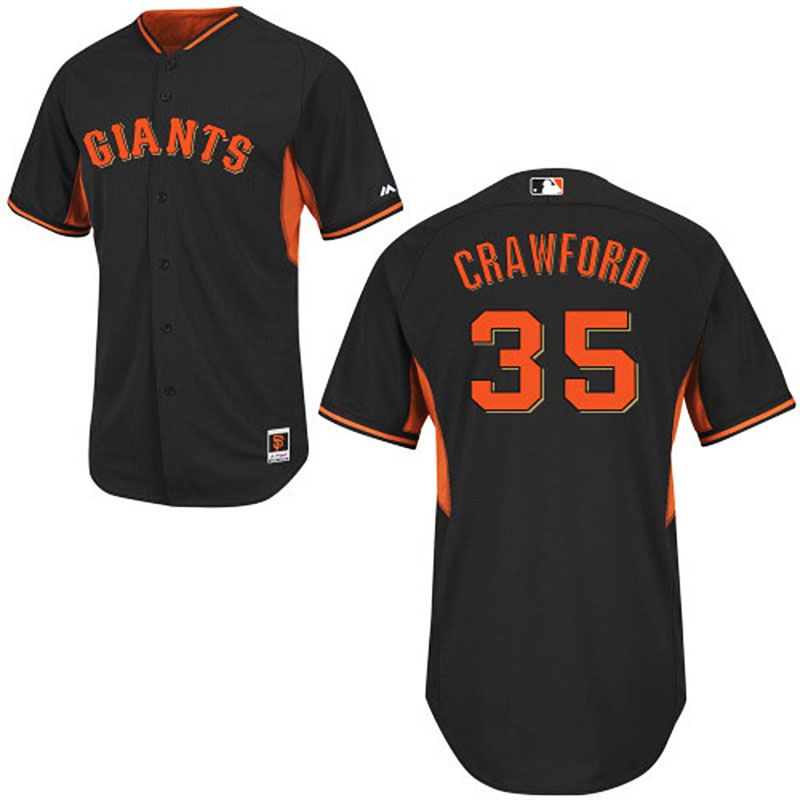 San Francisco Giants #35 Brandon Crawford Black Authentic Cool Base Jersey