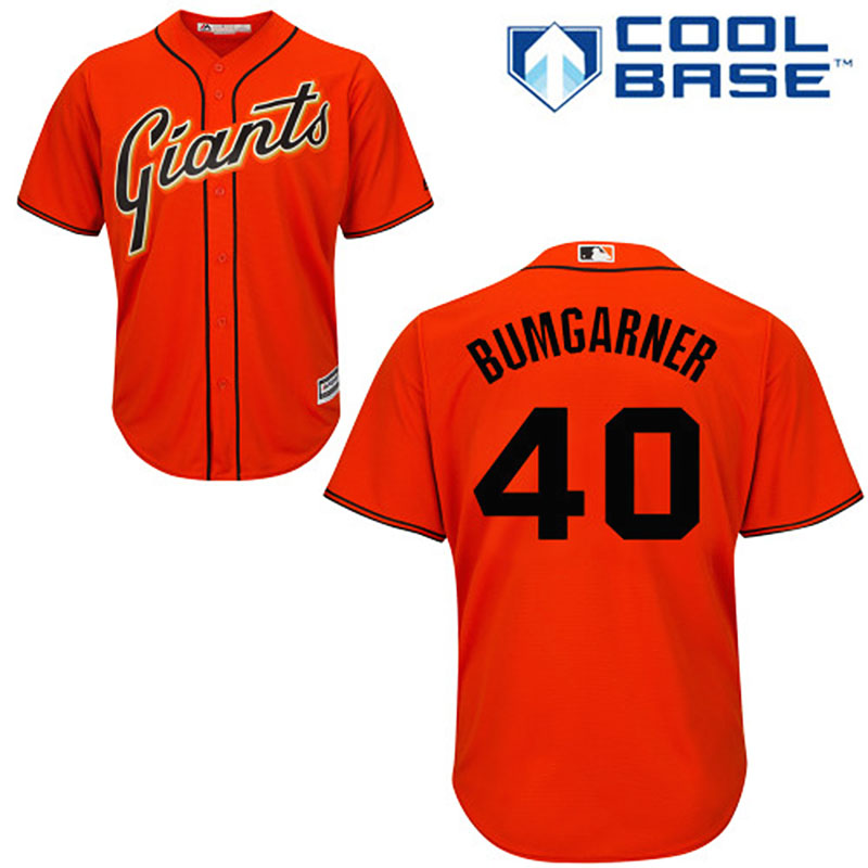 San Francisco Giants #40 Madison Bumgarner Orange Alternate Cool Base Jersey