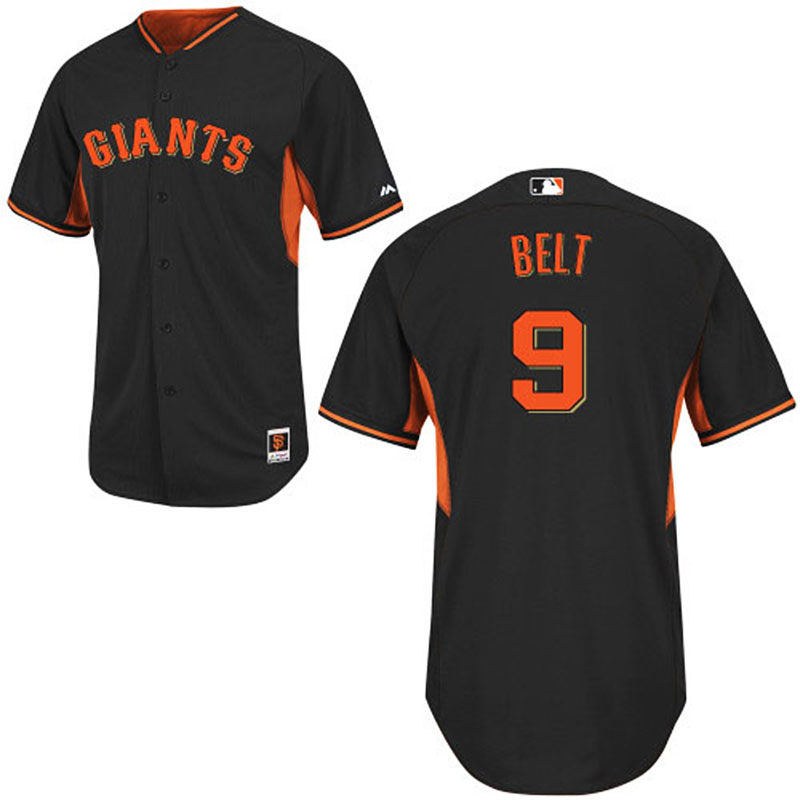 San Francisco Giants #9 Brandon Belt Black Authentic Cool Base Jersey