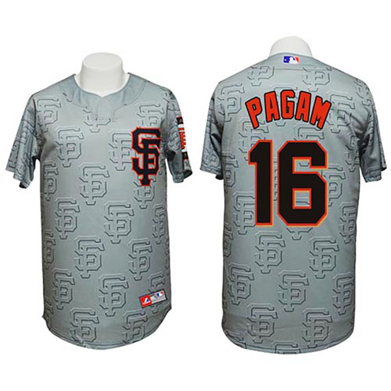 San Francisco Giants #16 Angel Pagan Authentic 3D Fashion Grey Jersey