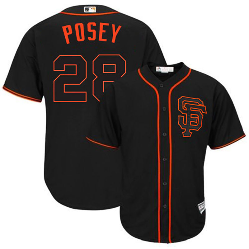 San Francisco Giants #28 Buster Posey Cool Base Authentic Black Jersey